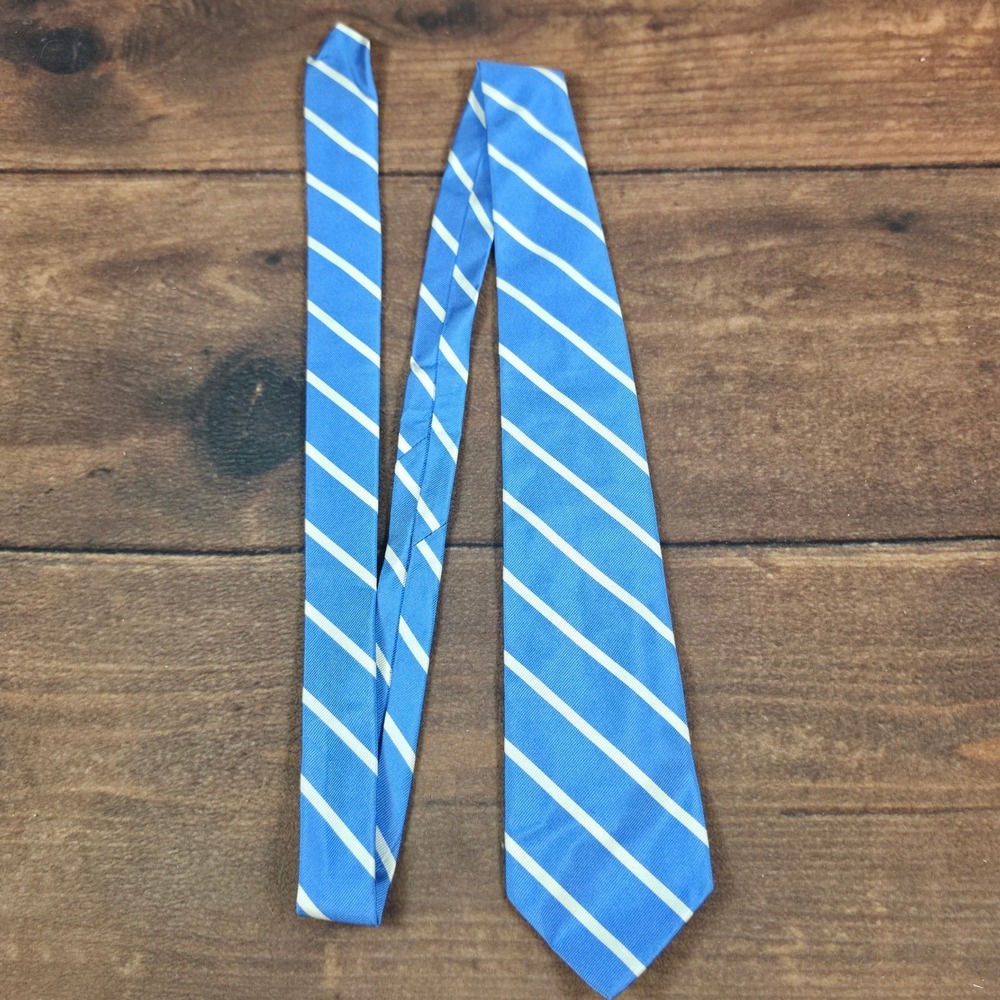 Polo Ralph Lauren Necktie Mens OS Blue Good Silk Striped Made in Italy